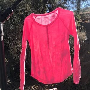 Women's Bright Pink Long Sleeve Top
